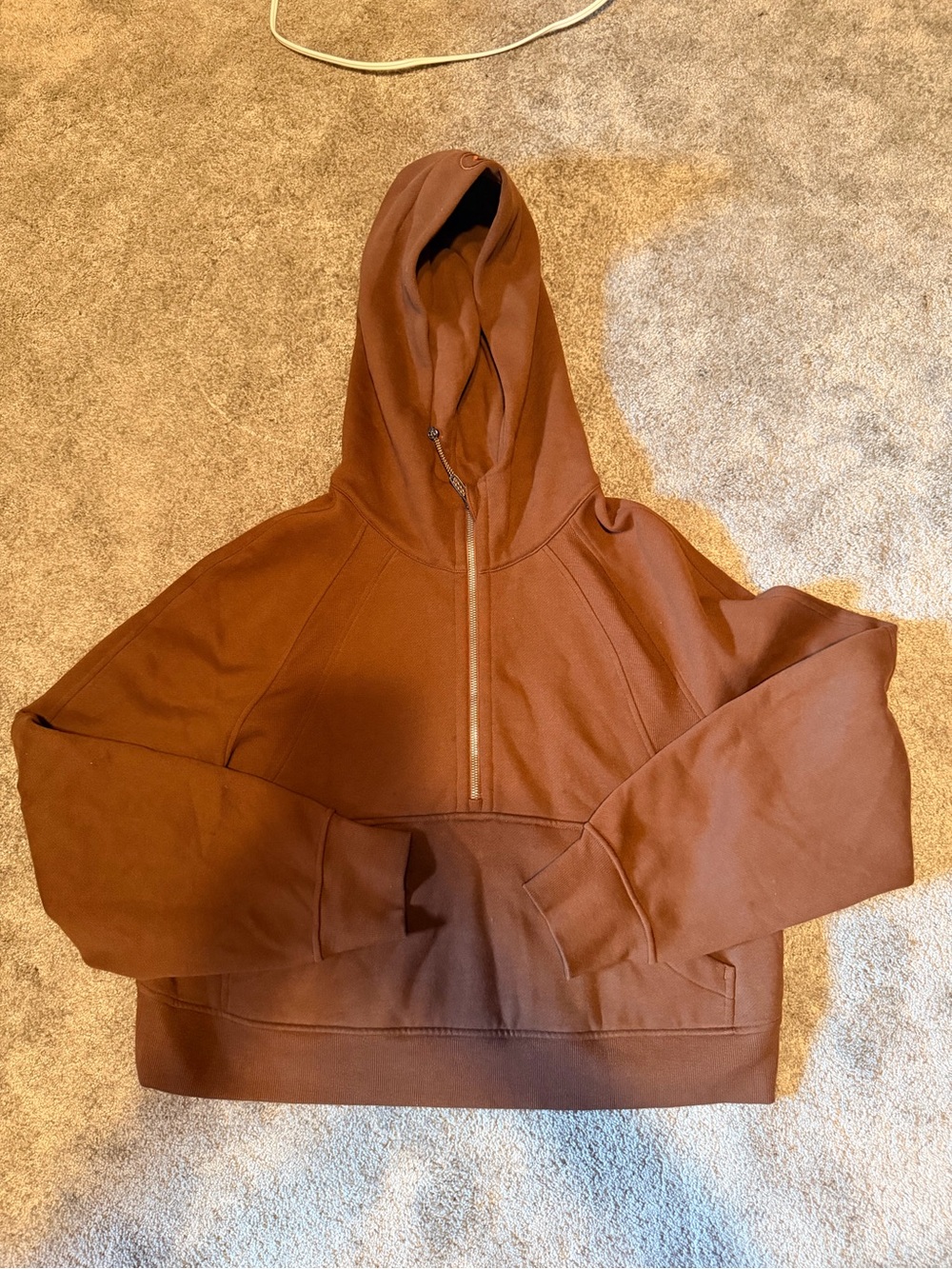 Lululemon Cropped Brown Half-Zip Scuba Hoodie